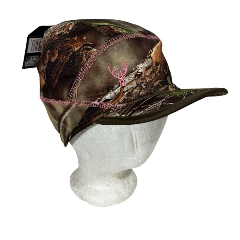 Huntington Foxtrot Women’s Oak Tree Camo Fleece Lined Hat Pink Pony Tail Opening